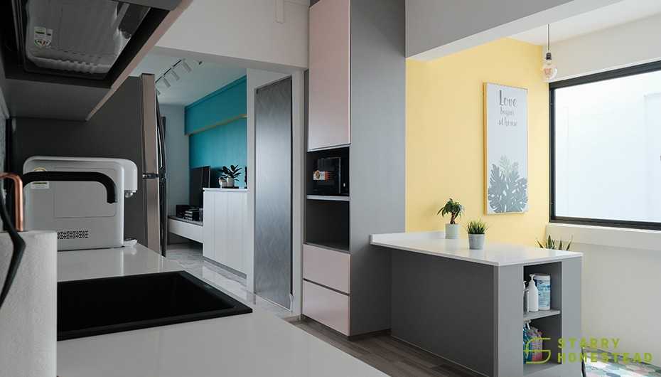 Eclectic Kitchen with Wood Flooring and Open Kitchen