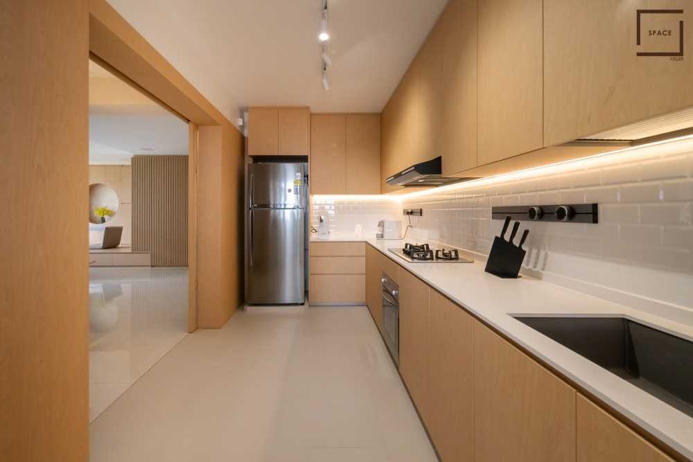Modern Kitchen with Kitchen Window and Cupboard