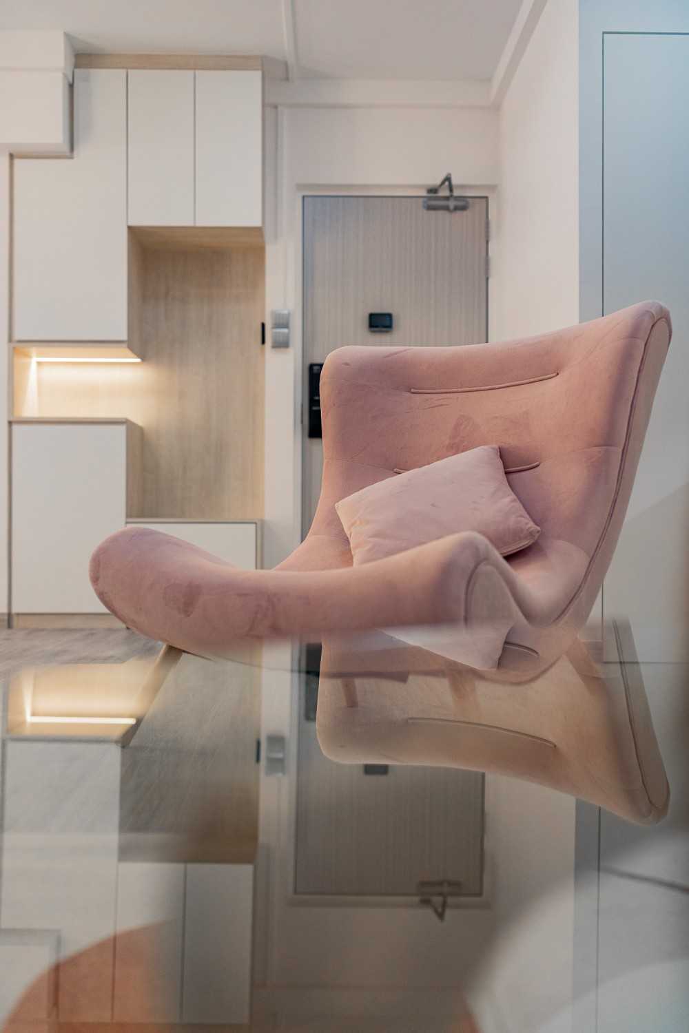 Scandinavian Entryway with Sofa and Seating Bench