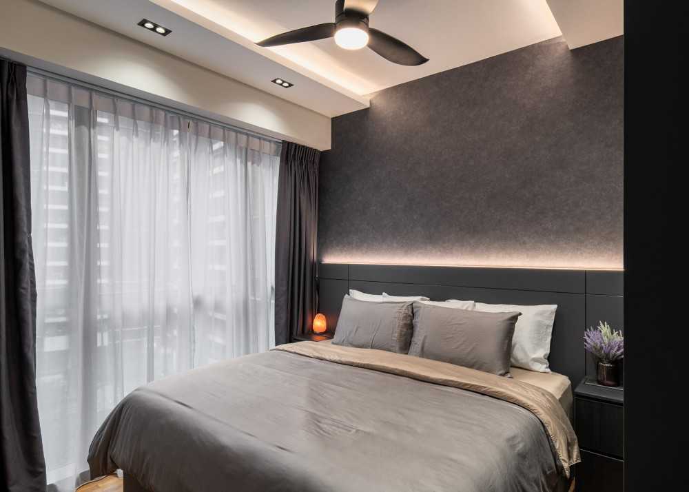 Modern Bedroom with Cove Lighting and Sideboard