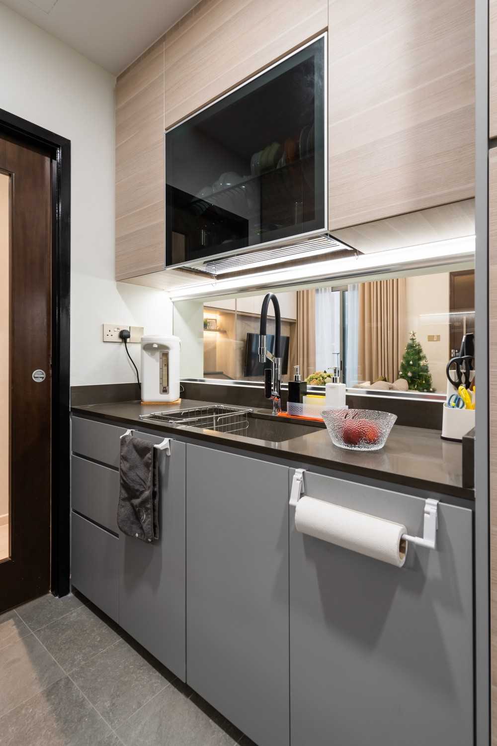 Minimalist Kitchen with Countertop and Kitchen Accessories