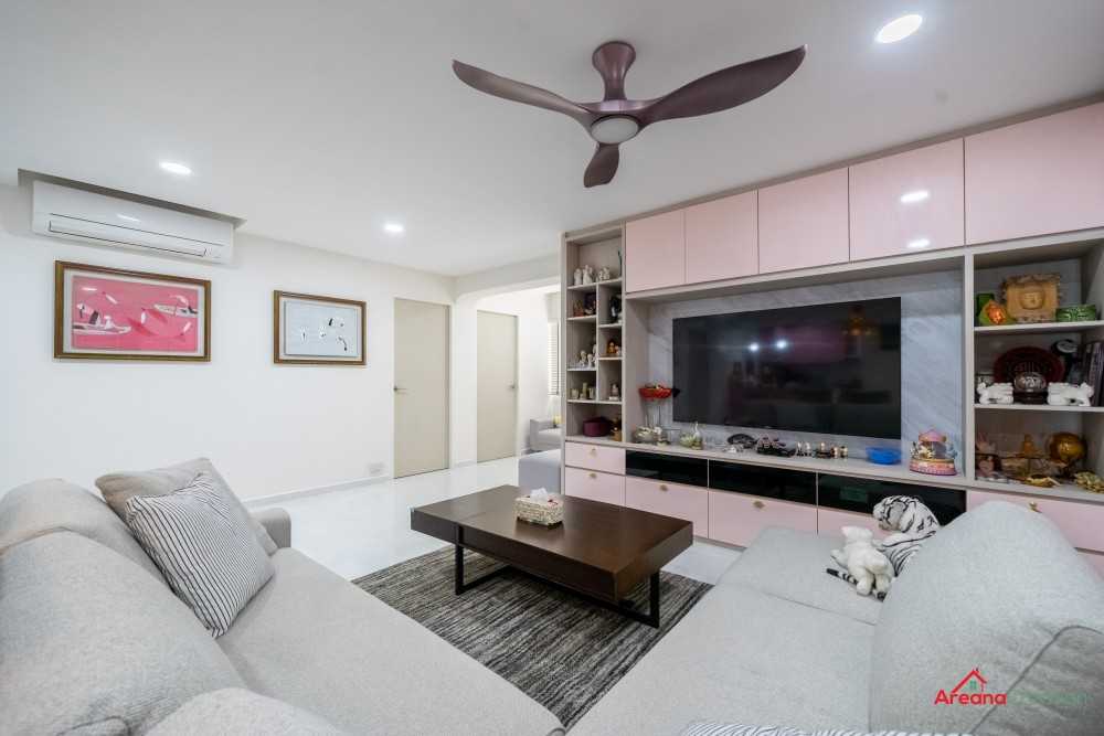 Modern Living Room with TV Console and Feature Wall