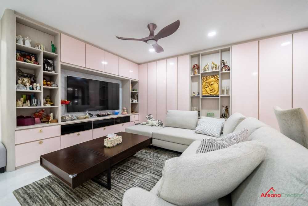 Modern Living Room with Drop Ceiling and Sofa