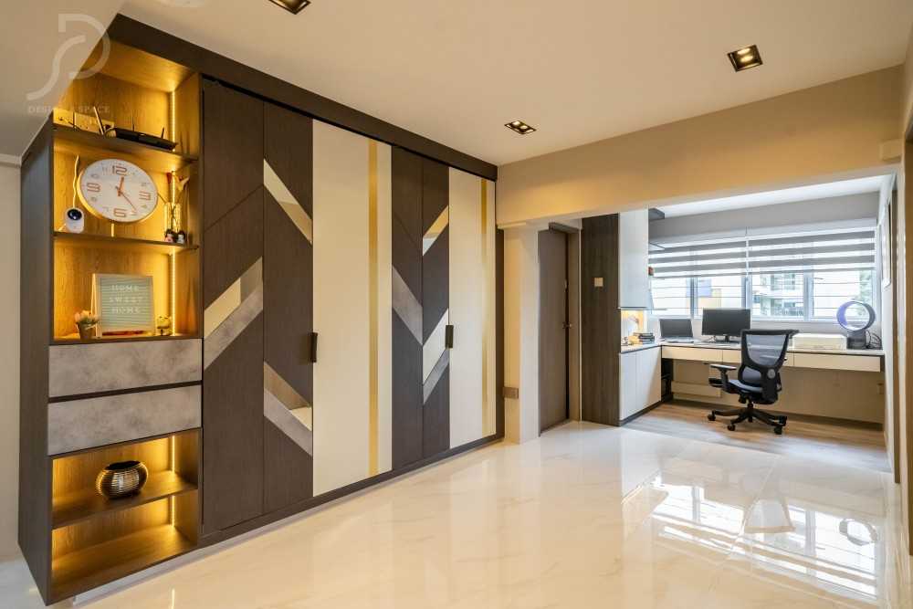 Modern Study with Bookshelf and Desk