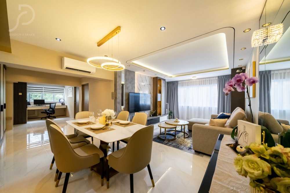 Modern Living Room with Wood Flooring and TV Console