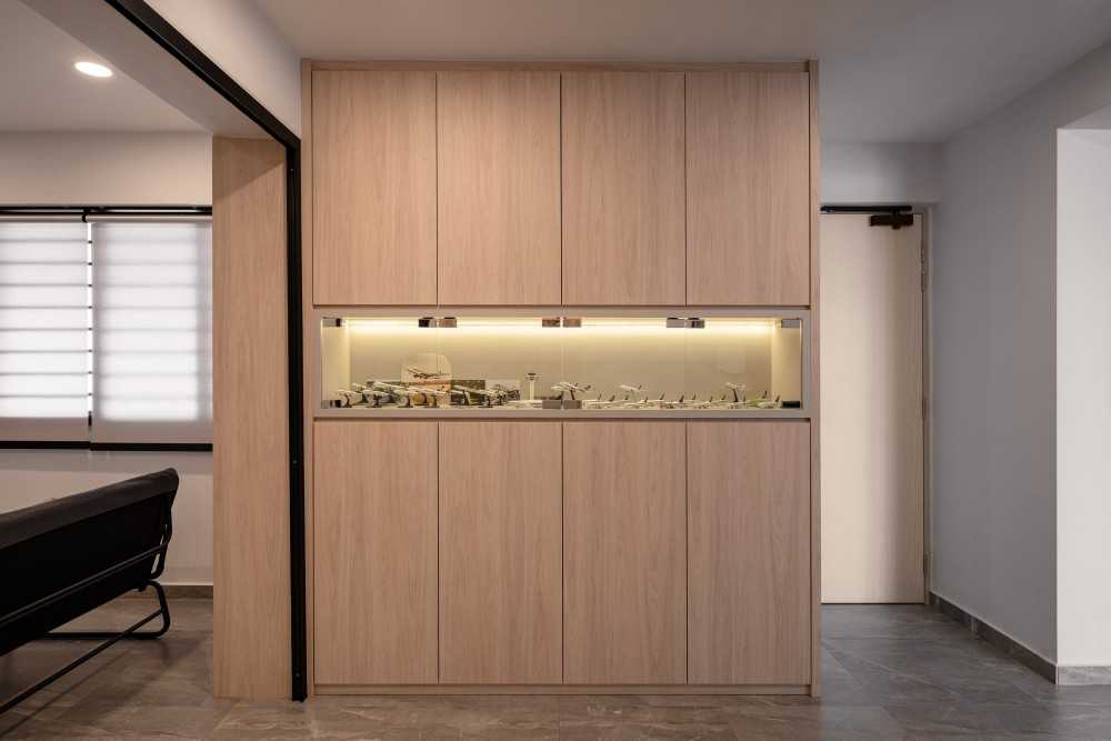 Modern Entryway with Storage Cabinets and Display Cabinets