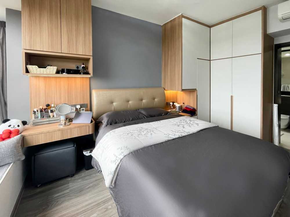 Scandinavian Bedroom with Wardrobe and Window Seat