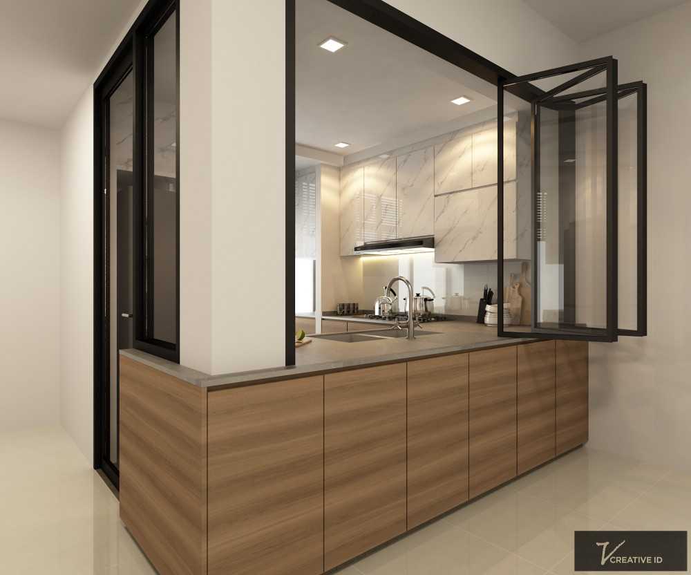Modern Kitchen with Countertop and Granite Floor