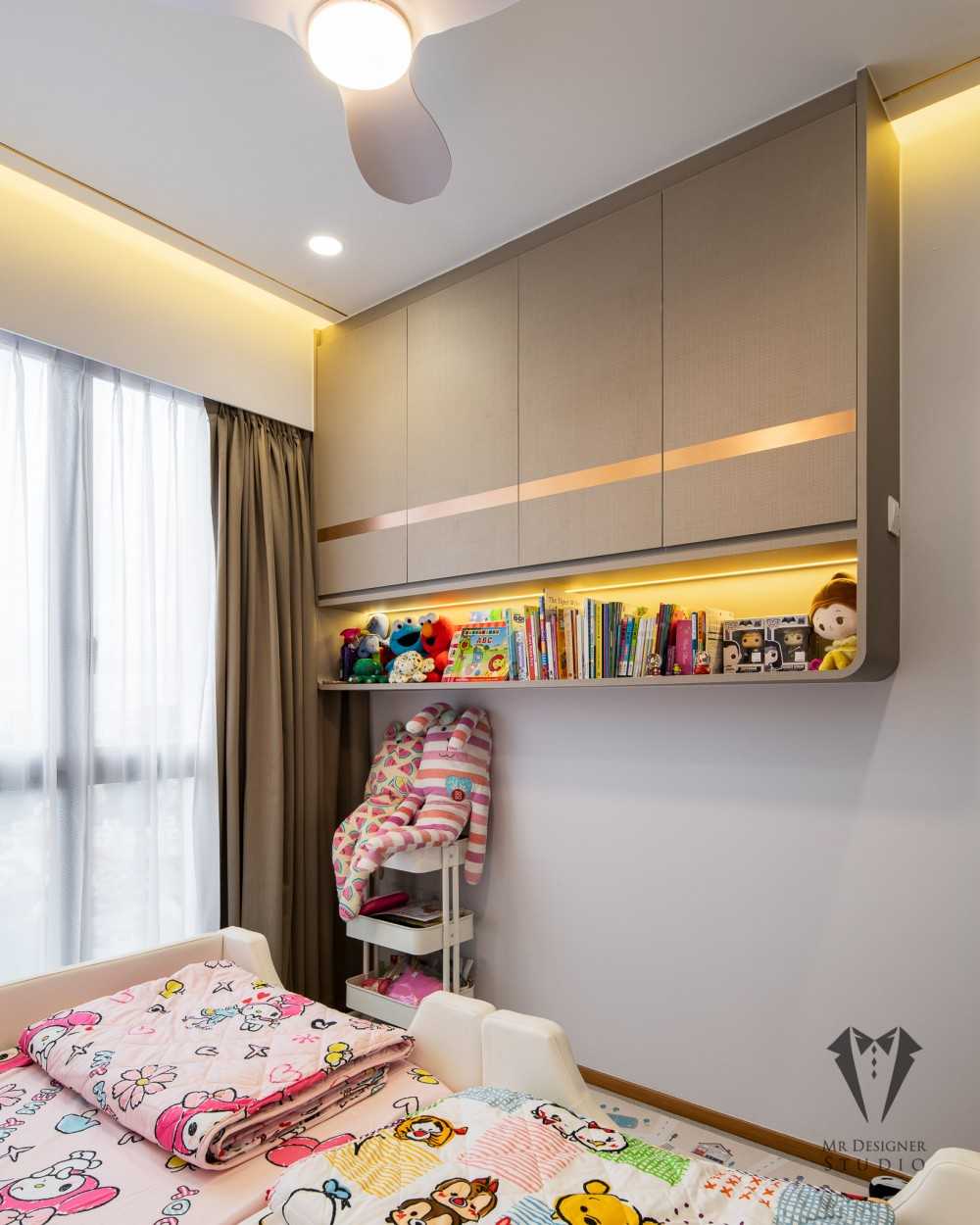 Modern Bedroom with Cove Lighting and Drop Ceiling