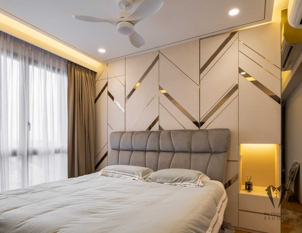 Modern Bedroom with Vinyl Flooring and Cove Lighting