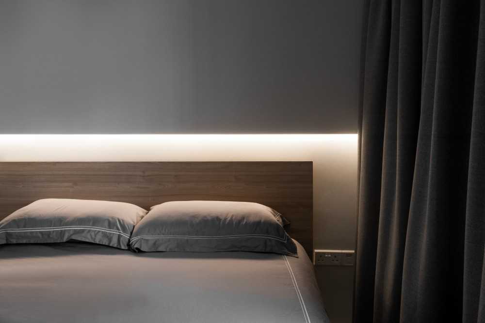 Scandinavian Bedroom with Queen Bed and Bed