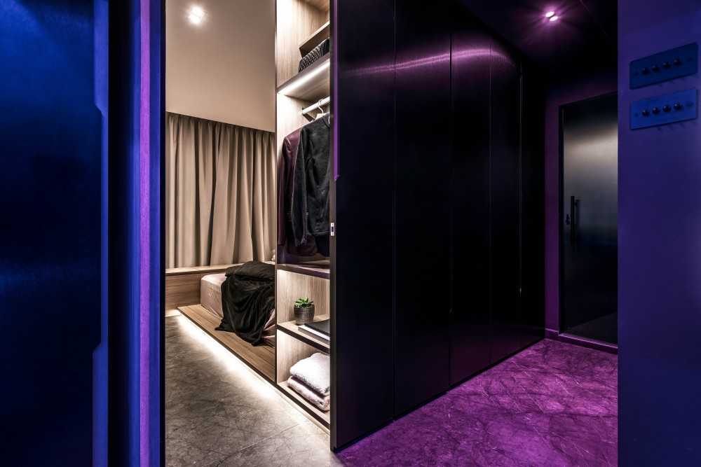 Contemporary Bedroom with Wood Flooring and Drop Ceiling