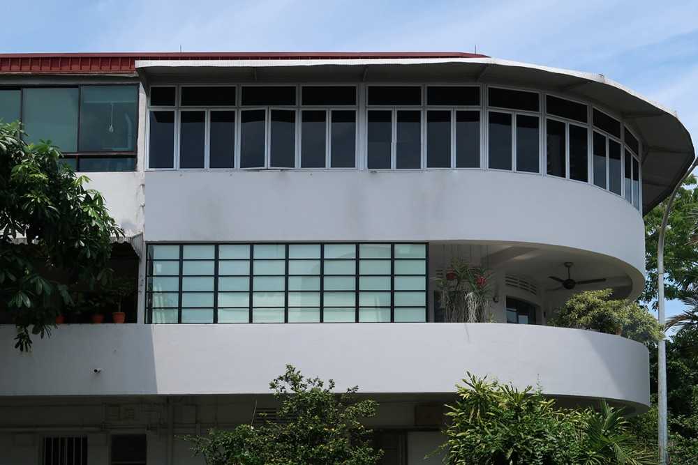 Modern Balcony with Bay Window and Curtain