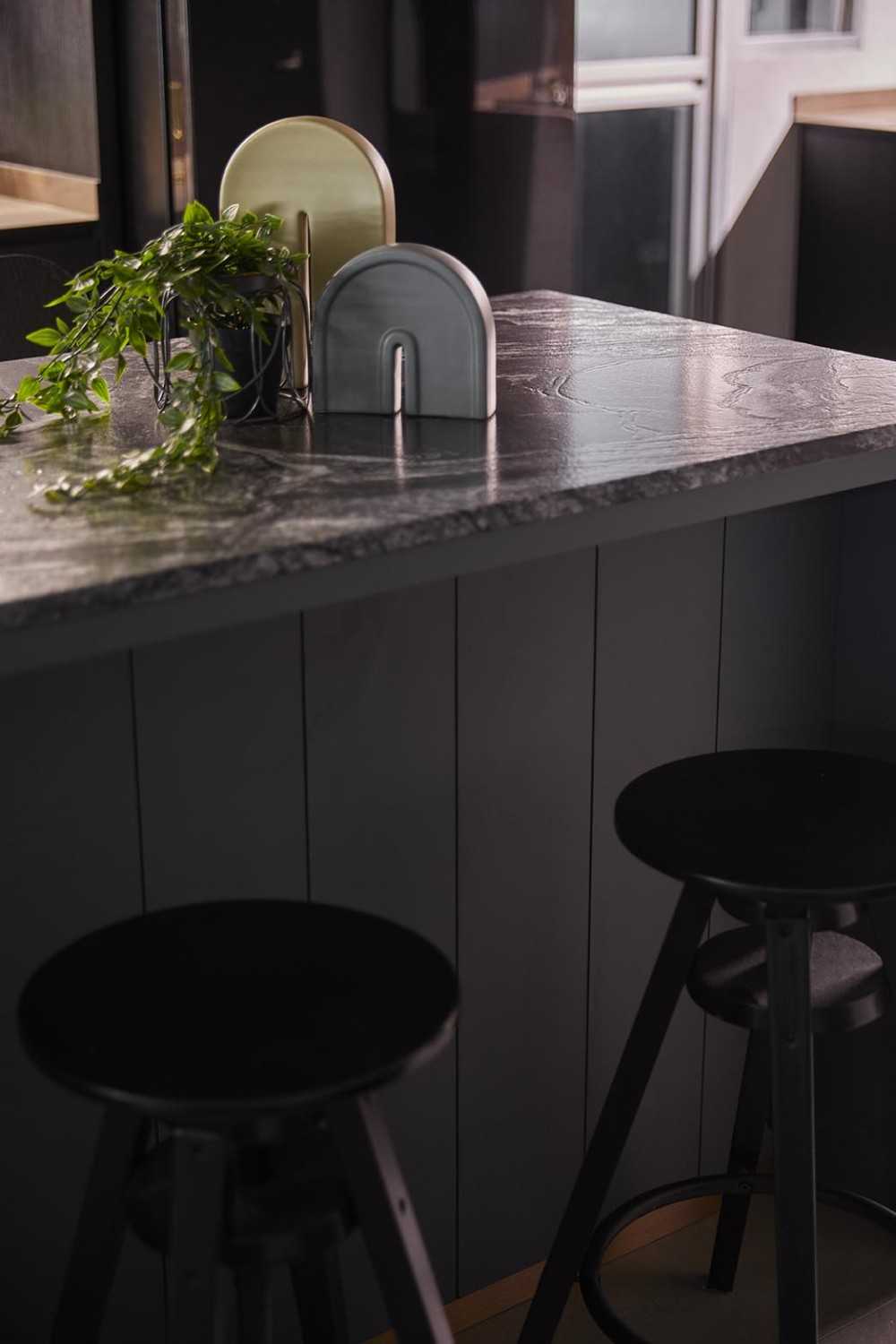 Industrial Kitchen with Kitchen Island and Kitchen Backsplash