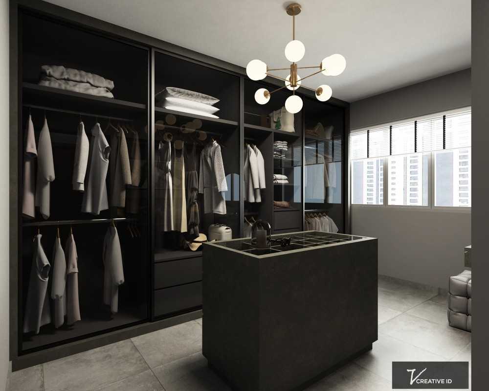 Modern Bedroom with Wardrobe and Closet