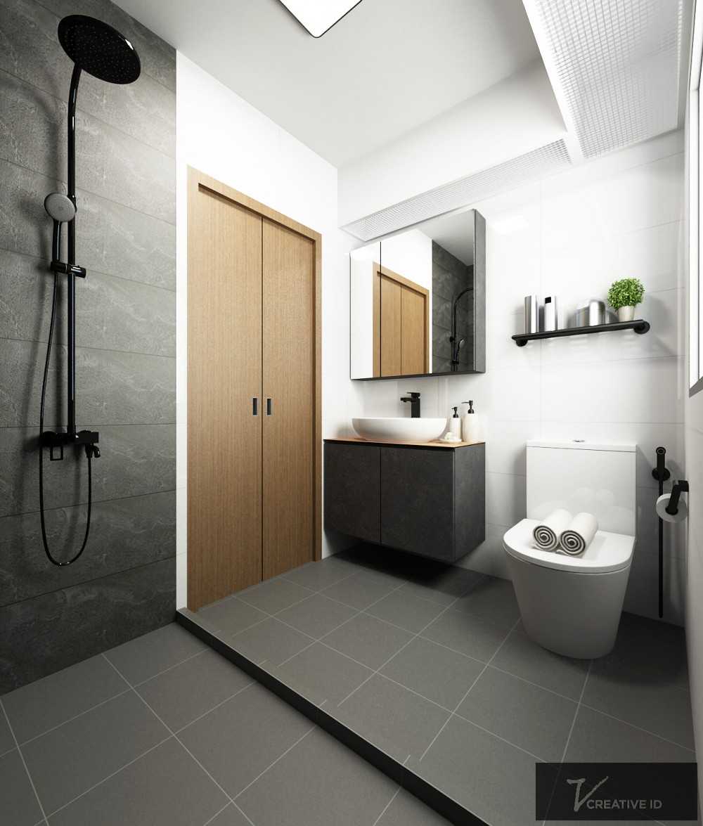 Modern Bathroom with Countertop and Mirror