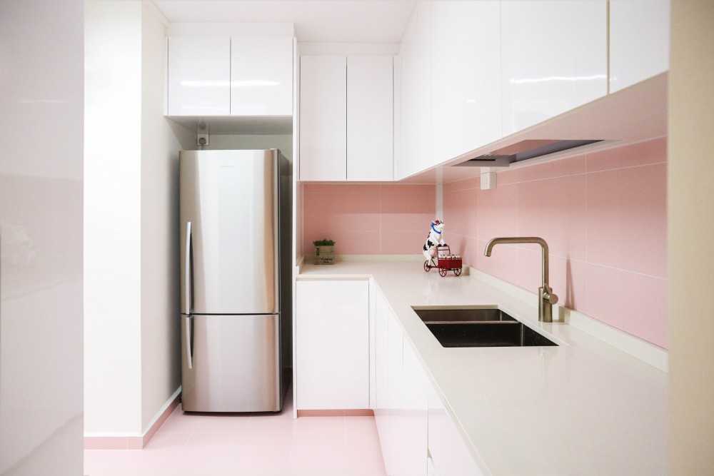 Eclectic Kitchen with Countertop and Cupboard