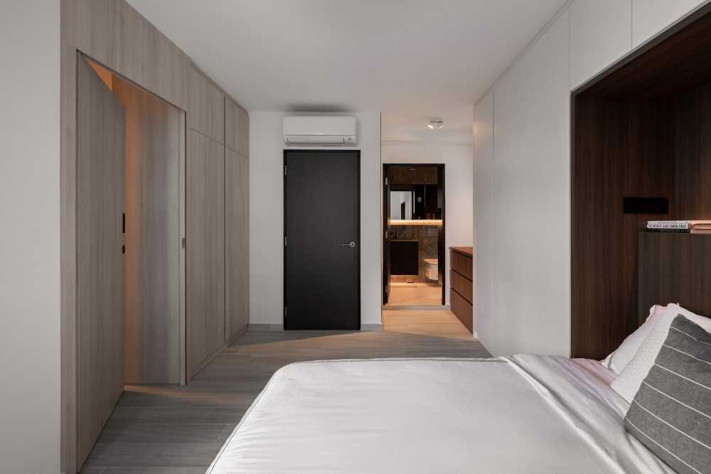 Modern Bedroom with Built-in Bed and Closet
