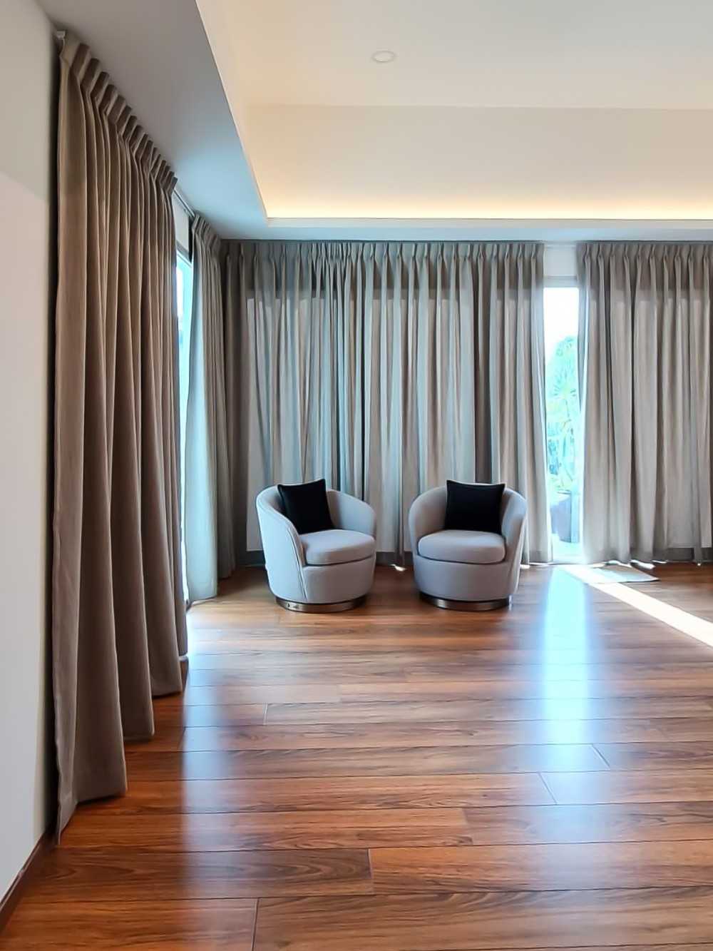 Scandinavian Bedroom with Window Grille and Sofa