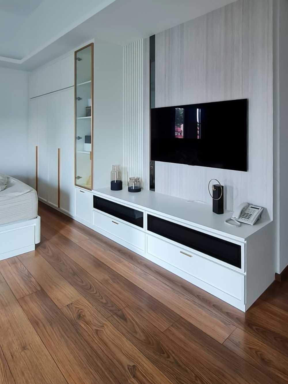 Scandinavian Bedroom with TV Console and Wardrobe