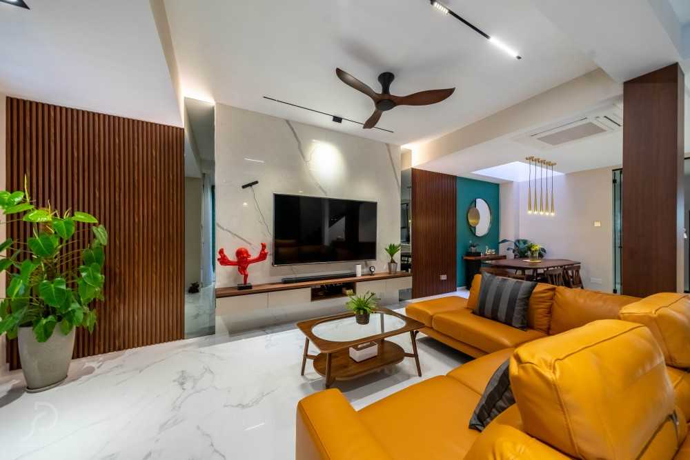 Modern Living Room with TV Console and Sofa