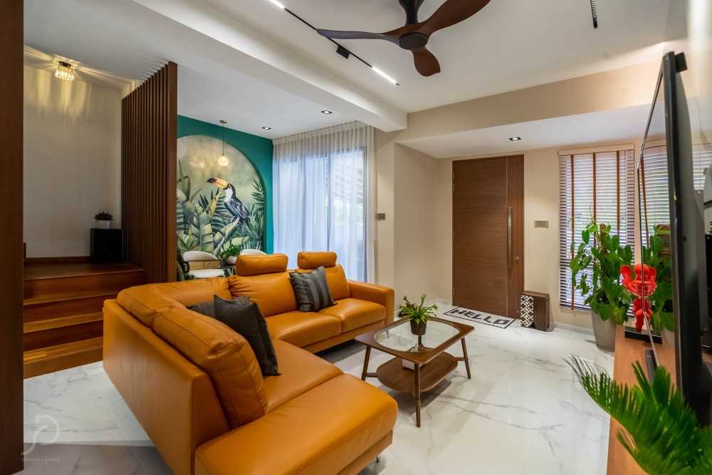 Modern Living Room with TV Console and Feature Wall