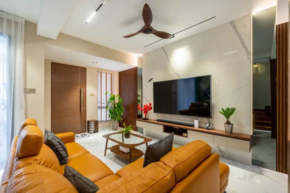 Modern Living Room with TV Console and Sofa