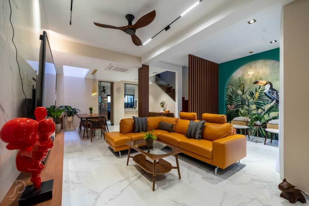 Modern Living Room with TV Console and Sofa
