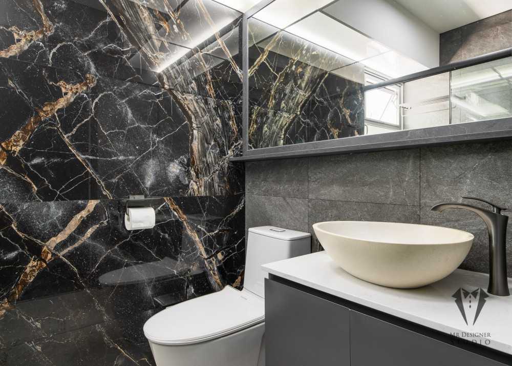 Contemporary Bathroom with Countertop and Homogeneous Tiles