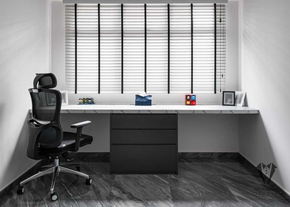 Contemporary Study with Storage Cabinets and Computer