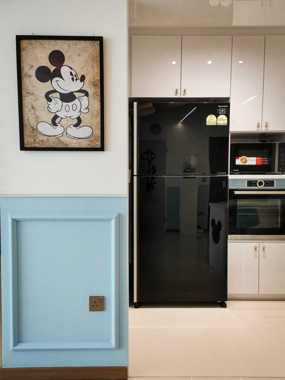 Contemporary Living Room with Feature Wall and Paintings