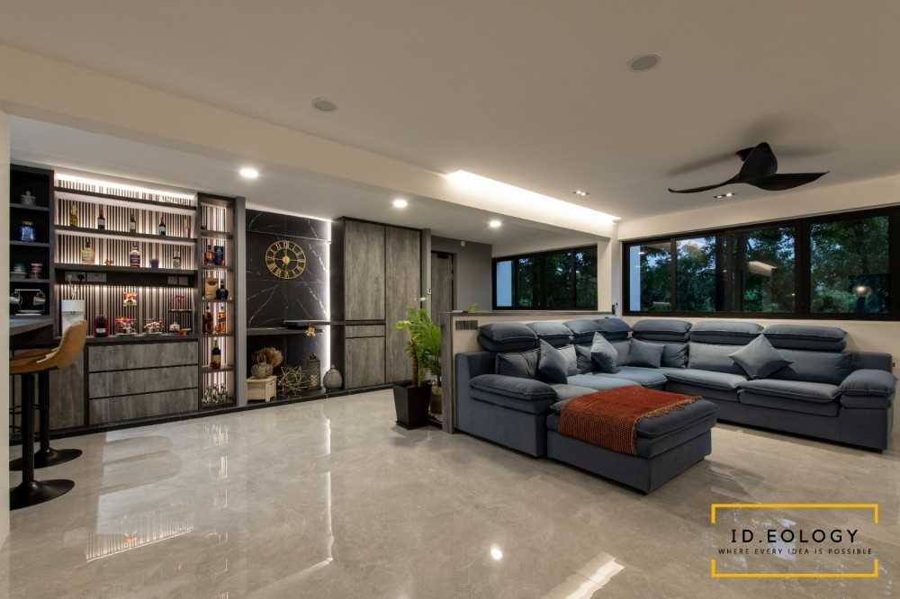 Contemporary Living Room with Feature Wall and Cove Lighting