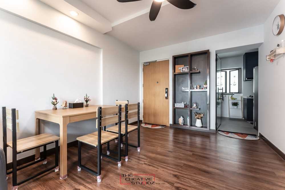 Scandinavian Dining Room with Downlights and Dining Table