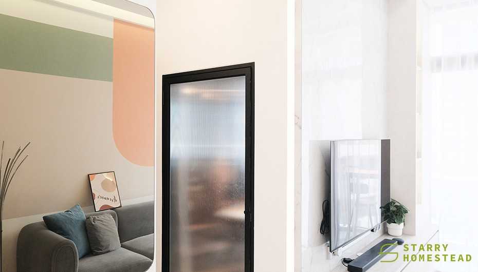 Modern Living Room with TV Console and Feature Wall