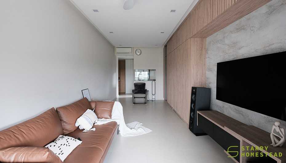 Modern Living Room with TV Console and Feature Wall