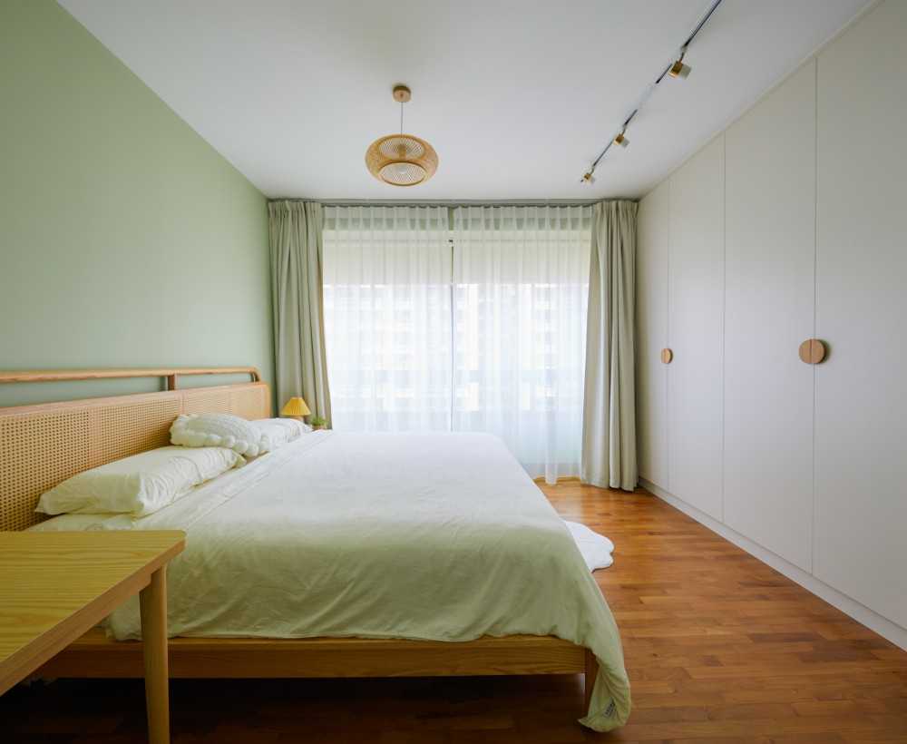 Eclectic Bedroom with Wardrobe and Bedroom Dresser
