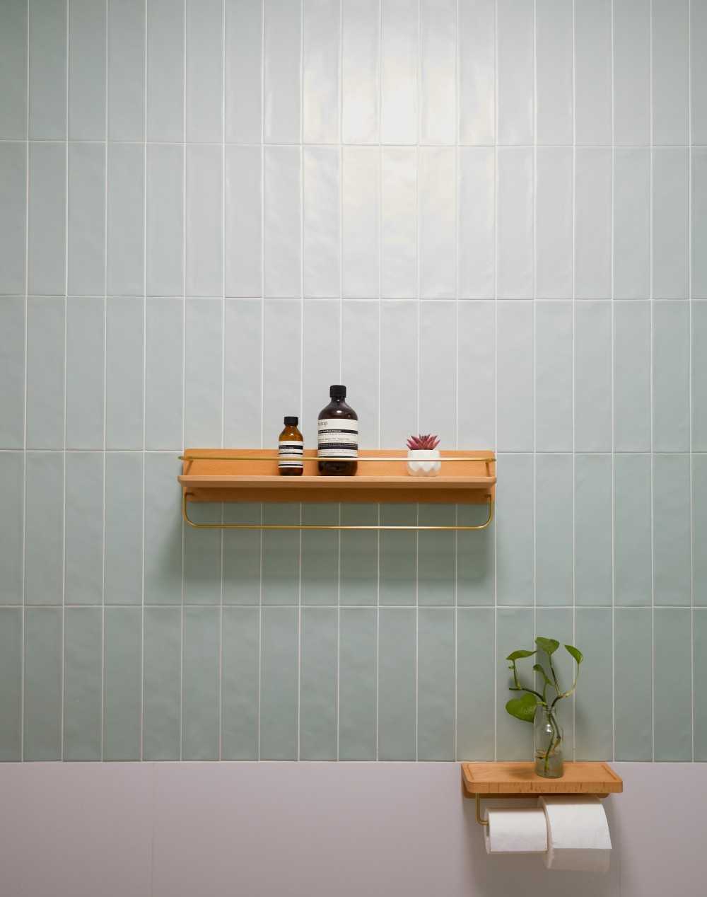Eclectic Bathroom with Mosaic and Bathroom Storage