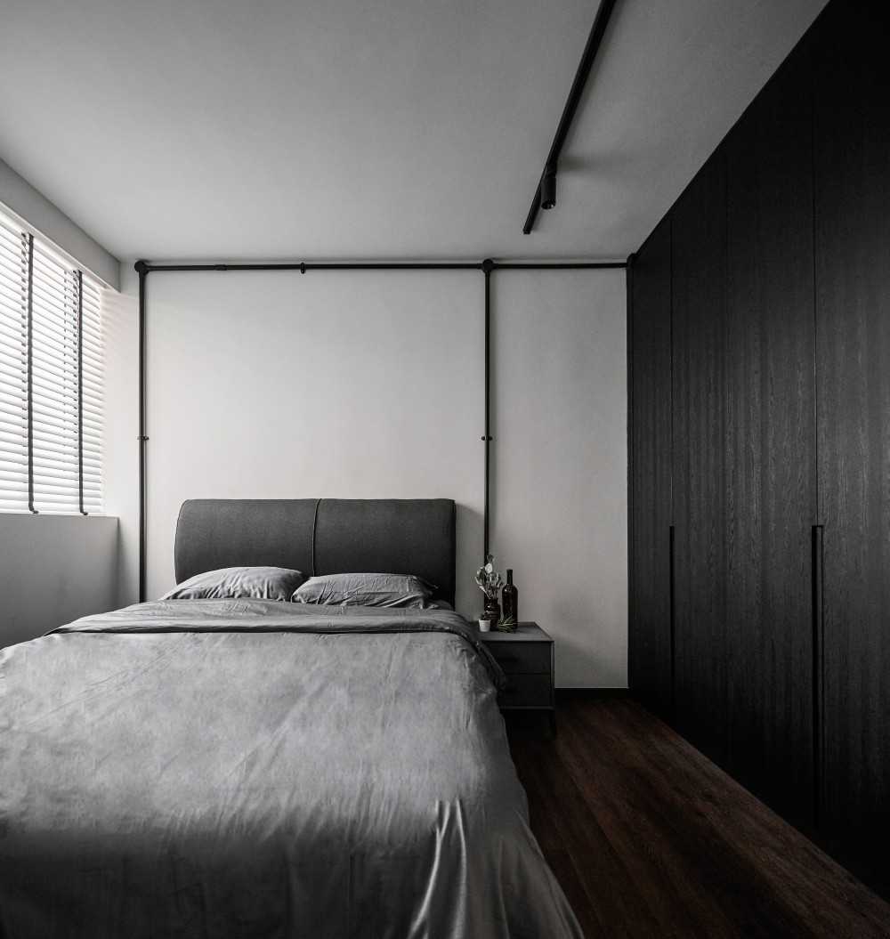 Contemporary Bedroom with Wardrobe and Bedside Table