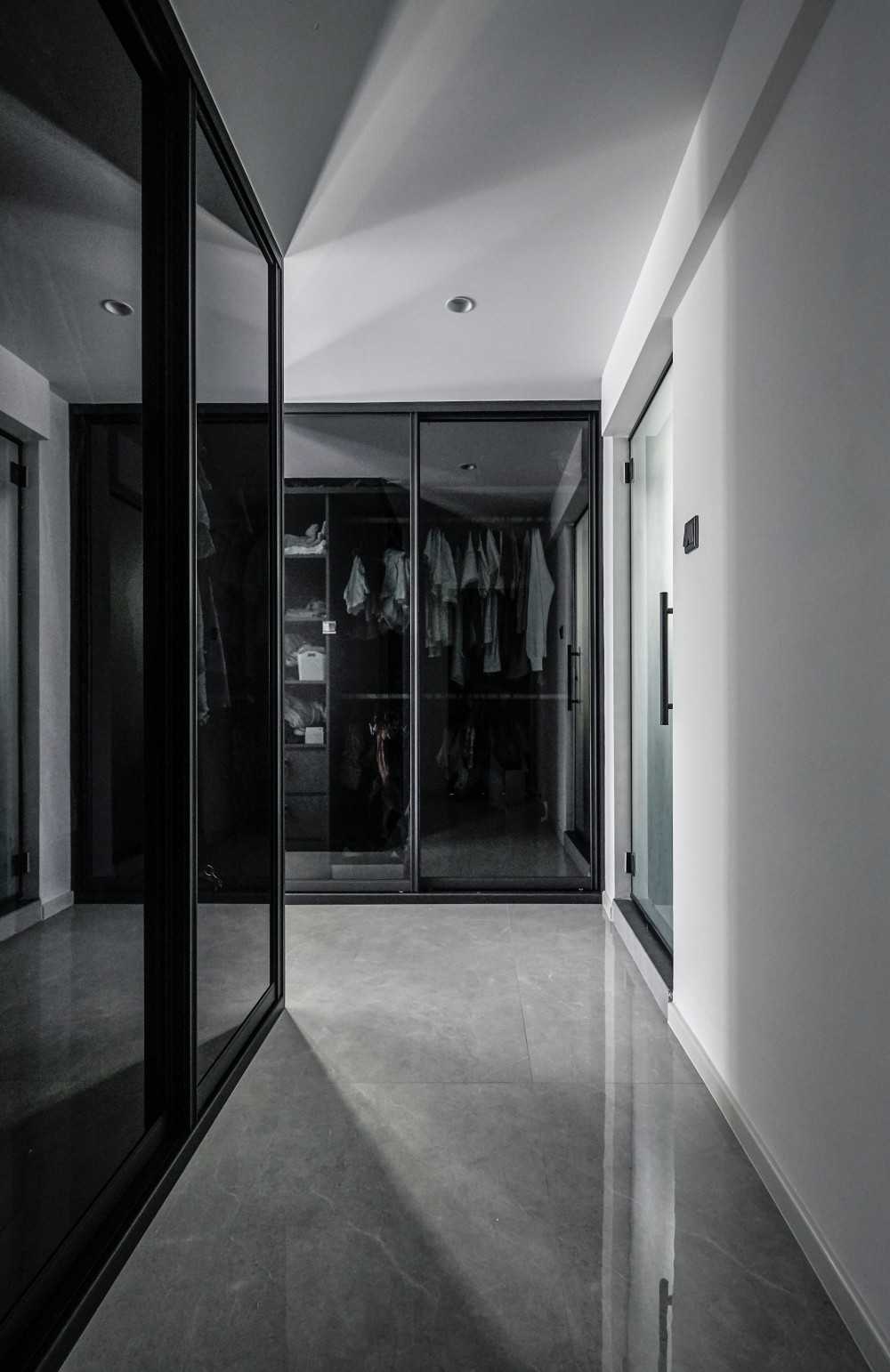 Contemporary Living Room with Ceiling Light and Wardrobe