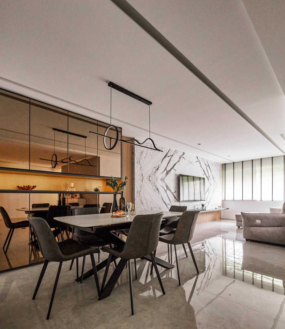 Contemporary Living Room with Ceiling Light and Sofa