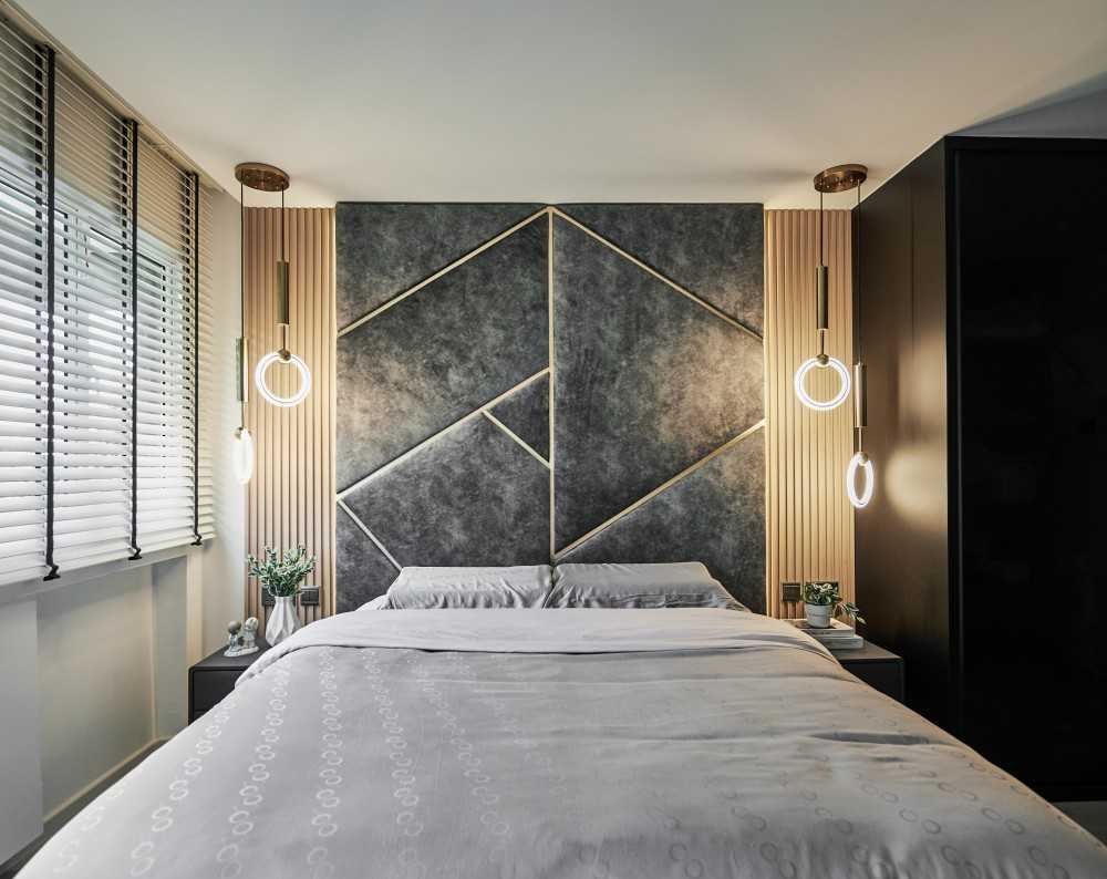 Contemporary Bedroom with Wardrobe and Bedside Table
