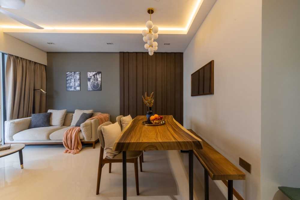 Modern Dining Room with Sofa and Dining Table