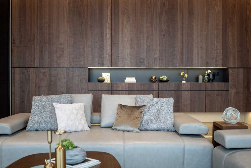 Contemporary Living Room with Sofa and Bookcases