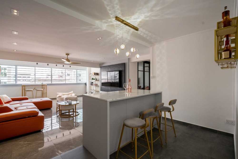Modern Living Room with TV Console and Feature Wall