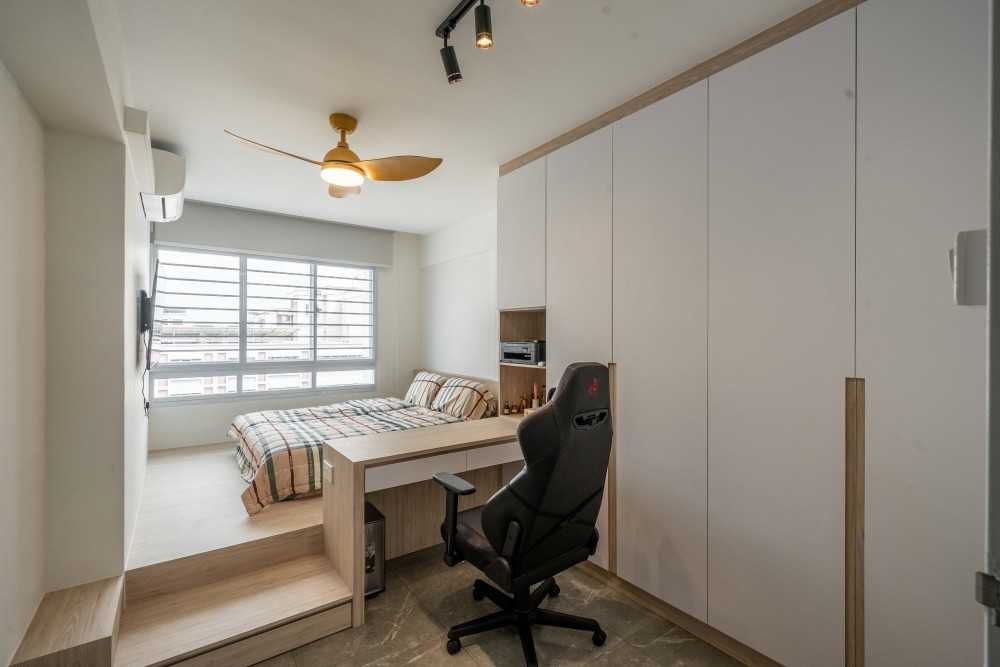 Modern Bedroom with Cove Lighting and Drop Ceiling