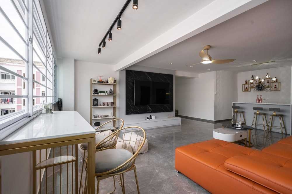 Modern Living Room with TV Console and Coffee Table