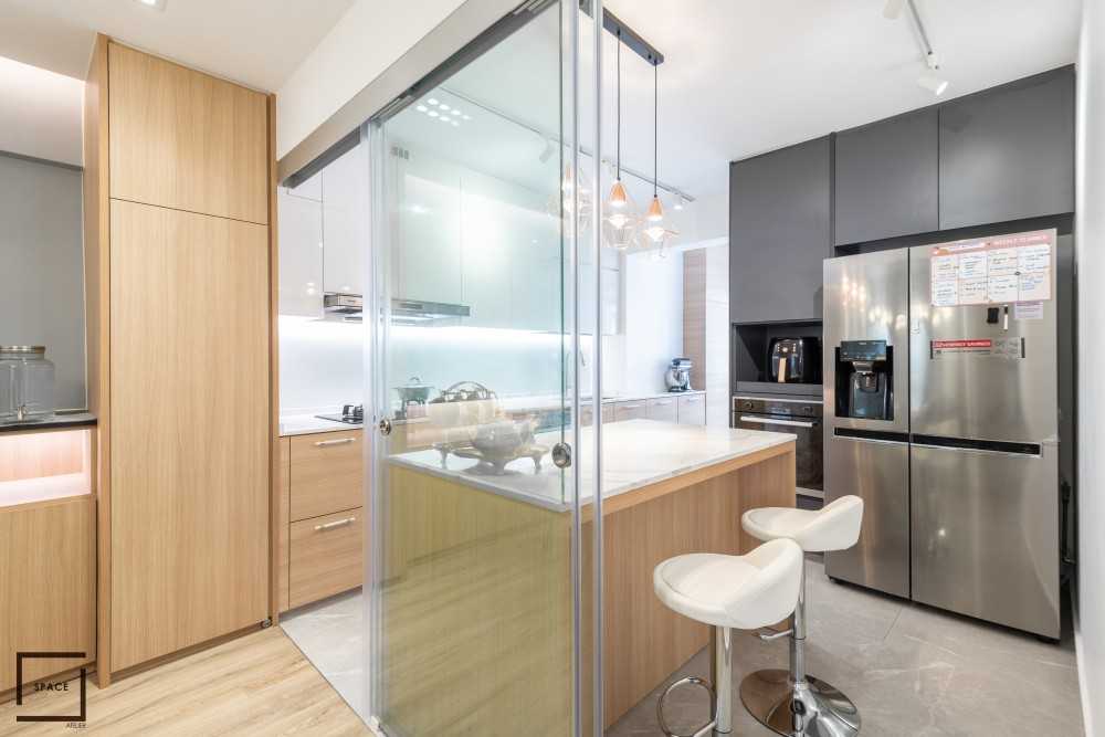 Contemporary Kitchen with Kitchen Window and Kitchen Island