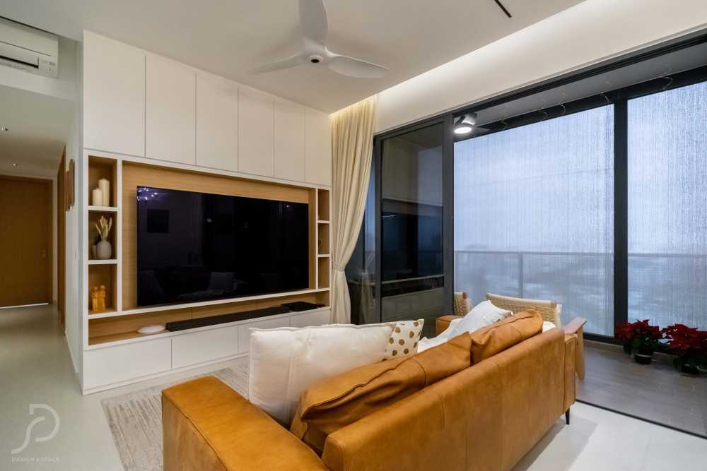 Modern Living Room with TV Console and Feature Wall
