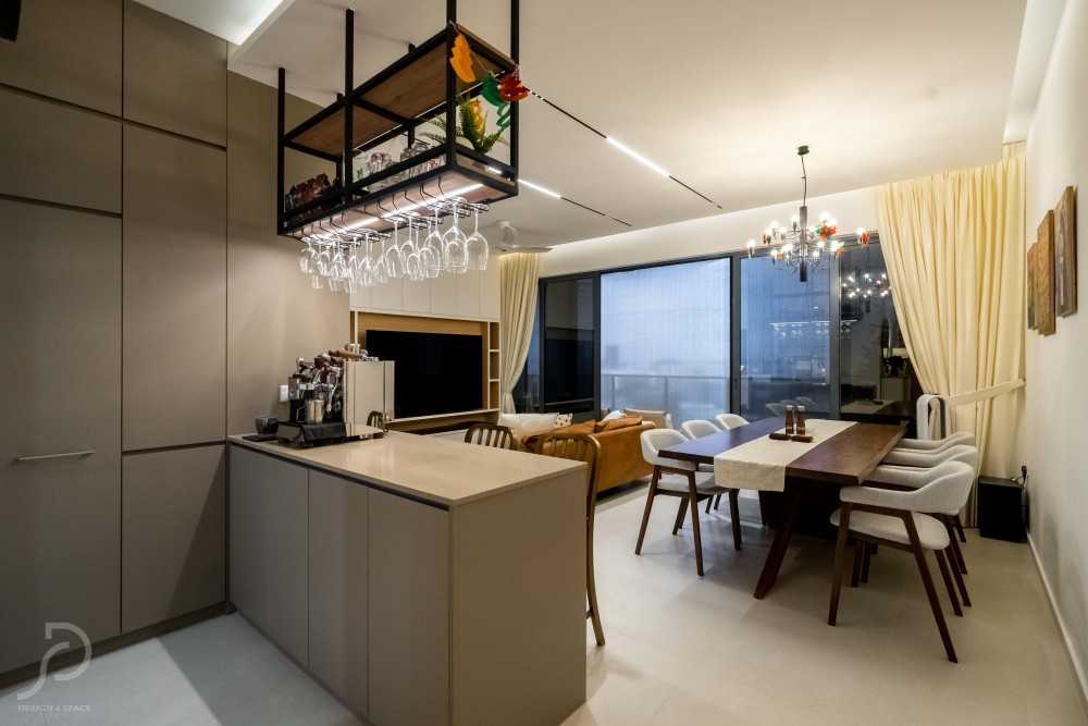 Modern Living Room with TV Console and Feature Wall
