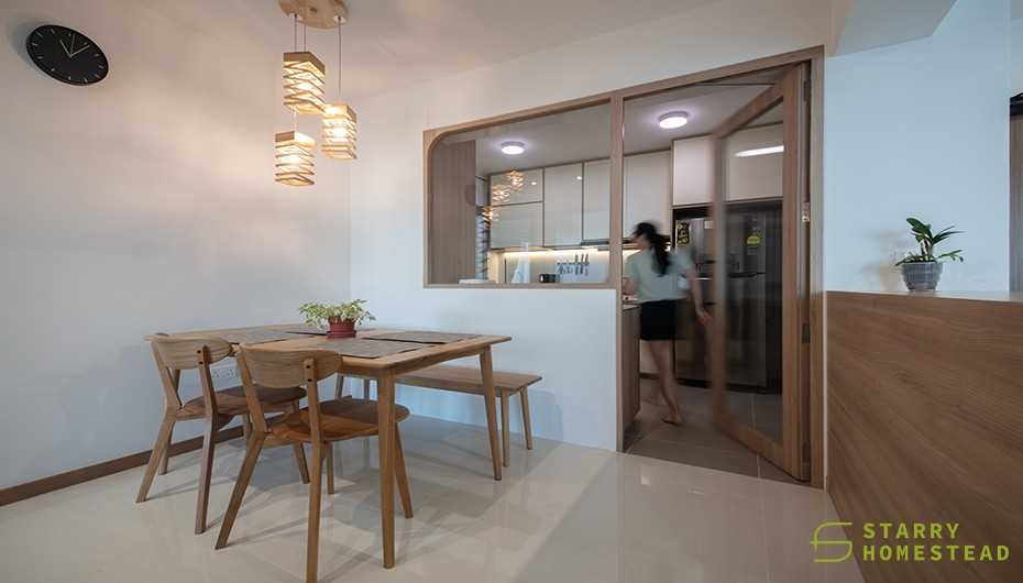 Scandinavian Dining Room with Cove Lighting and Dining Table